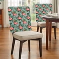 thumbnail image 4 of Pink Flaming Birds Chair Covers Set of 1 Tropical Plant Summer Blue Background Chair Back Covers Stretch Removable Washable Slipcovers Protector for Dining Room Kitchen Party Decor, 4 of 9