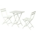 thumbnail image 6 of 3-Piece Folding Bistro Set, Outdoor Patio Furniture Square Table Sets, Weather Resistant Portable Bistro Table and Chairs Set of 2 for Indoor Outside Garden Backyard Balcony Porch Deck, White, 6 of 9