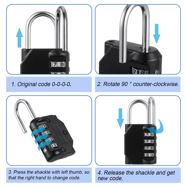 Serrures à Combinaison à 4 Chiffres Cadenas Étanche Réarmable Cadenas