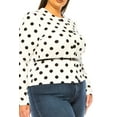 thumbnail image 6 of Women's Plus Size Collarless Button Down Jacket with Belt Accent, 6 of 7
