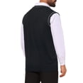 thumbnail image 3 of INSPIRE CHIC Men's Sweater Vest V Neck Knitwear Pullover Sleeveless Sweater Top S Black, 3 of 5
