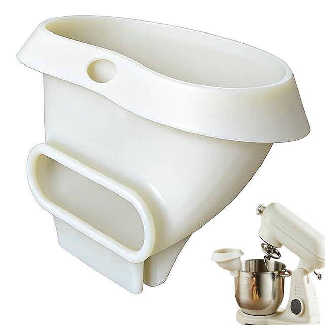Flour Funnel, Anti-Splash Attachment for Tilt-Head Stand Mixer, Prevents Overflow and Mess for Clean Kitchen Counter, Dishwasher Safe No-Mess Baking Tool, Easy Pour Accessory