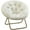White, variant on Cozy Pink Faux Fur Foldable Saucer Chair, Soft Round Gaming & Lounge Seating for Bedroom