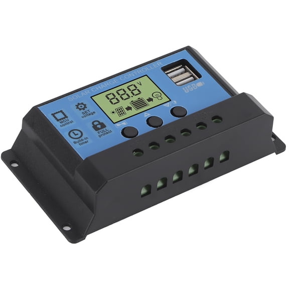 Controlador de Descarga de Carga Solar de 12 V 24 V PWM Pantalla LCD Regulador de Salida USB Dual Para El Hogar Coche Coche Cochor de Carga Carga Solar Controlador Solar Pwm