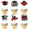 thumbnail image 1 of Adornos para cupcakes Ercadio 2026 con purpurina para graduación, color negro y rojo, 30 unidades, 1 of 7