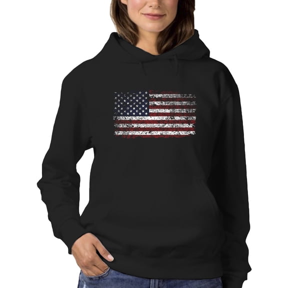 United States Grunge Style Flag Hoodie Women -GoatDeals Designs, Female x-Large