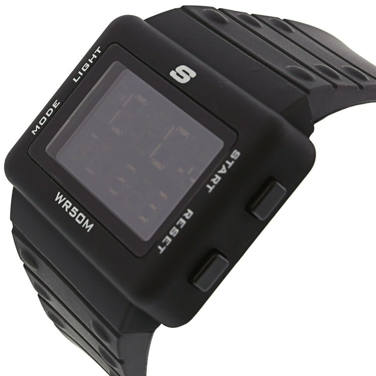 Skechers Larson 44MM Watch Digital Case, and Black Strap Plastic with Chronograph
