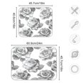 thumbnail image 3 of Kitchen Drying Mat 18x24In Drying Dish Mat Dish Drying Mats Kitchen Countertop Multi-Function Drain Drying Mat Kitchen Table Gray Flowers Seamless, 3 of 8