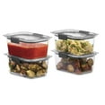 thumbnail image 4 of Rubbermaid Brilliance Food Storage Container, BPA-free Plastic, Medium Deep, 4.7 Cup, 4-Pack, Clear, 4 of 6