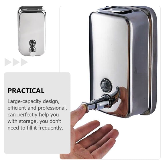 Raindrops  Commercial Hand Soap Dispenser Wall Mounted with Holder Silver