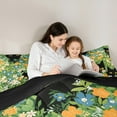 thumbnail image 5 of Manfei Cute Cat Bedding Comforter Set,Rustic Flower Floral Twin Comforter Sets,Black Green White Bedding Set For Girls Kids,Ultra Soft Home Decor Reversible,2pcs, 5 of 8