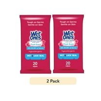 Wet Ones Antibacterial Hand Wipes, Fresh Scent, 20 Ct Travel Pack, Hypoallergenic pack of 2