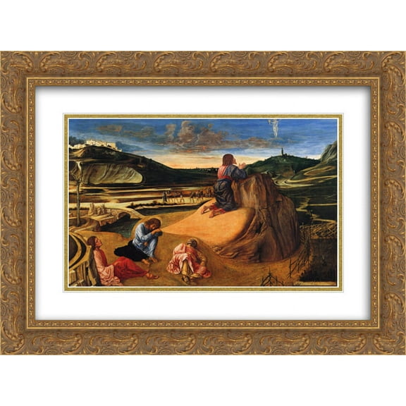 Giovanni Bellini 2x Matted 24x18 Gold Ornate Framed Art Print 'Agony in the Garden'