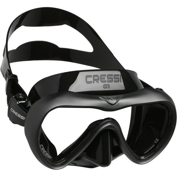 Cressi A1 Anti-Fog Mask - Black/Graphite - Clear Lens