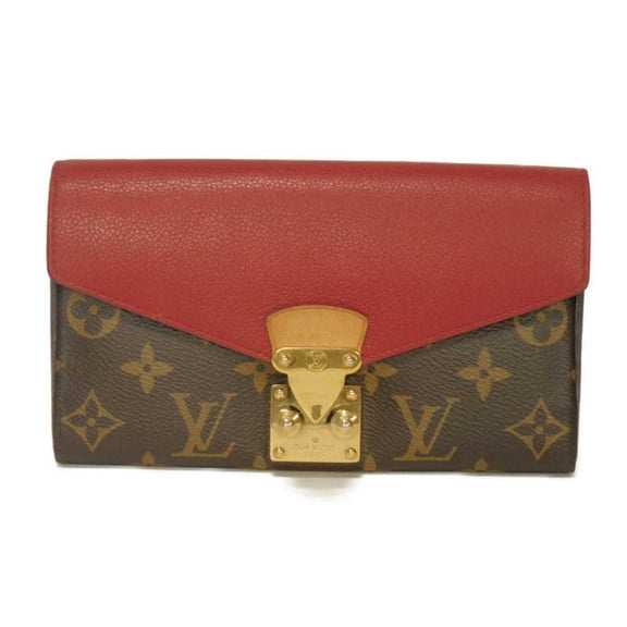 Pre-Owned Louis Vuitton Portefeuille Pallas Long Wallet, LV Logo, Flower, S-shaped Lock, Red...