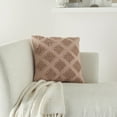 thumbnail image 4 of Mina Victory Life Styles 18x18" Cotton Woven Diamonds Throw Pillow in Blush Pink, 4 of 5