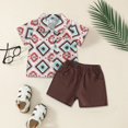 thumbnail image 2 of HCNTES Boy's Independence Day Short Sleeve Shorts Ensemble Comfortable and Fashionable for Festivities​ 2-3 Years Brown, 2 of 8