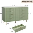 thumbnail image 2 of GarveeHome 8 Drawer Dresser for Bedroom, Modern Fluted Nightstand with Deep Drawers, Wooden Organizer, for Living Room/Kids Room, Green, 2 of 8