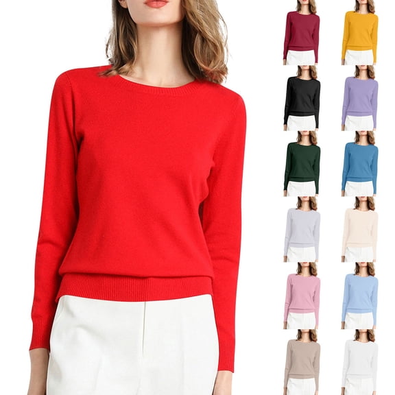 Sweaters for Women Long Sleeve Soft Warm Knitted Pullover, Casual Trendy Jumper Top Black