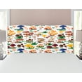 thumbnail image 1 of Mushroom Headboard, Pattern Types of Mushrooms Wild Species Natural Organic Food Garden Theme, Upholstered Decorative Metal Bed Headboard with Memory Foam, Full Size, Multicolor, by Ambesonne, 1 of 4