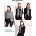 thumbnail image 5 of Women Scarf Pashmina Shawls and Wraps for Evening Dresses, Winter Fashion Soft Warm Long Large Scarves, Lightweight Silk Solid Colors Capes for Ladies Dark Grey, 5 of 7