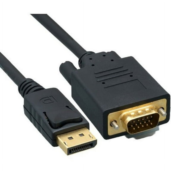 Cable Wholesale DisplayPort to VGA Video cable- DisplayPort Male to VGA Male- 3 foot