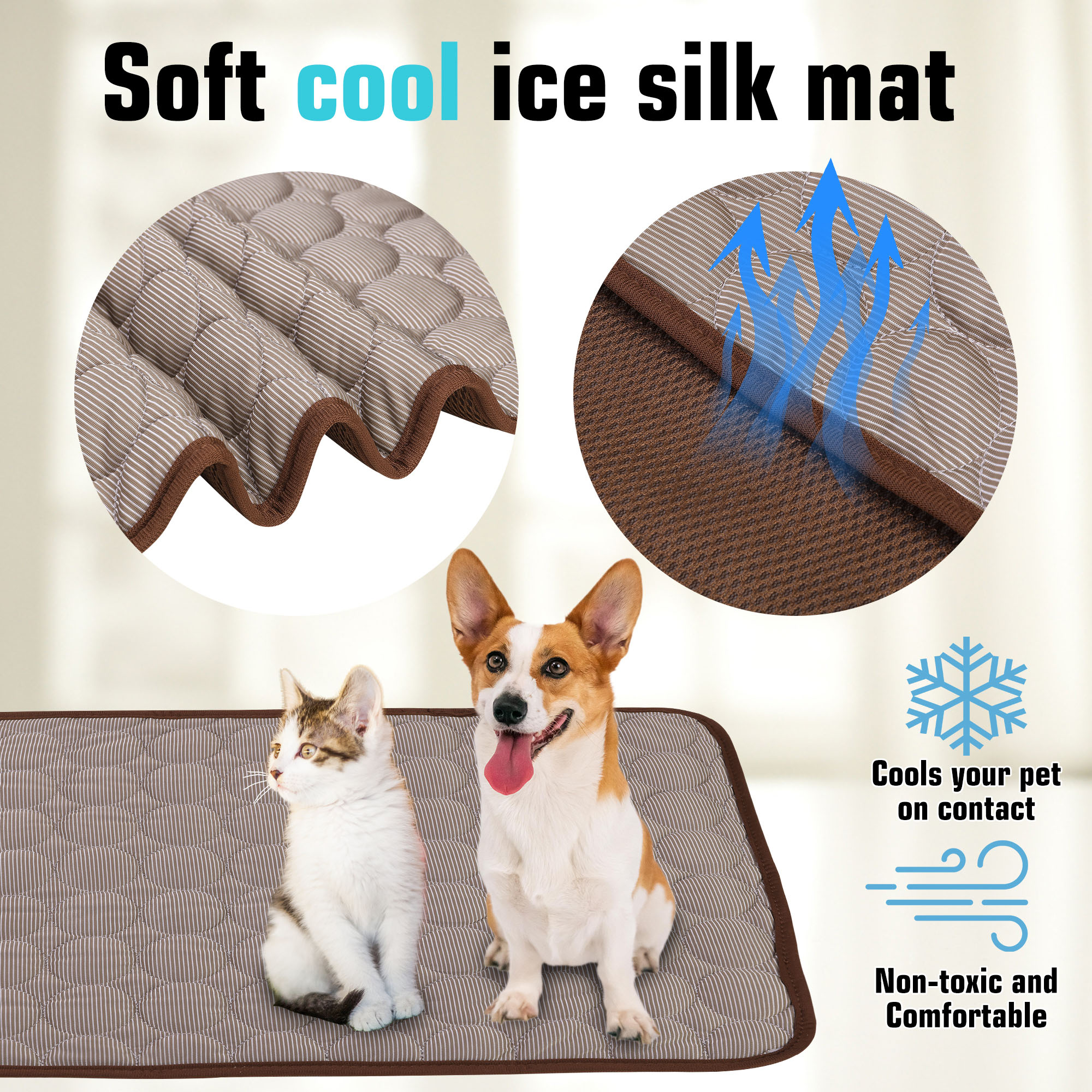 Dog Bed Kennel Pad Washable Anti-Slip Crate Mat For Medium