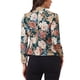 thumbnail image 3 of SACO DE TRABAJO PARA MUJER CHIC INSPIRADO, BLAZER AJUSTADO CON SOLAPA EN V, IMPRESO, ABIERTO, TALLA XL, VERDE OSCURO CON FLORES, 3 of 6