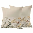 thumbnail image 2 of Pack of 2 Outdoor Pillow Covers 24x24 Inch Waterproof Botanical Throw Pillow Covers,Decorative Couch Pillow Shams Protectors Retro Plant Wildflower Green Leaf Ferns Patio Pillowcases Cushion Covers, 2 of 8