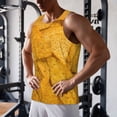 thumbnail image 5 of Fotbe Yellow tortilla Pattern Men's Quick Dry Workout Tank Top Gym Muscle Tee Fitness Bodybuilding Sleeveless T Shirt Breathable Workout Shirt-XX-Large, 5 of 7