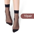 thumbnail image 1 of 10 Pairs Womens Ultra-Thin Nylon Ankle Socks | Breathable, Lightweight Silk-Feel Summer Hosiery with Anti-Snagging Technology for Spring & Fall, 1 of 8