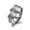 Silver, variant on Stainless Steel Black Men's Band Carbon Fiber Ring Statement Polished Textured Size 10 B556