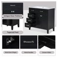 thumbnail image 3 of 36" Bathroom Vanity Base Only, Black, Modern Style, Solid Wood & MDF, Freestanding Cabinet w/ Drawers, 3 of 9