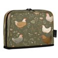 thumbnail image 2 of Standing Pencil Case with Base Large Capacity Stationery Pouch Pen Bag with Zipper for Women Men Chickens with Wildflowers and Grasses, 2 of 7