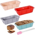 thumbnail image 1 of 4 Moldes de Silicona para Hornear Antiadherente, Moldes Panque, Toast Mould, Juegos para Hornear, Molde Cuadrado, Capacidad de 1 Litro, Sin BPA, para Pan, Postres, Pasteles, Panqués. (4), 1 of 4