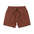thumbnail image 5 of FRSASU Men's Summer Swim Trunks Solid Color Quick Dry Beach Shorts, Elastic Closure Swimming Shorts with Pockets Coffee, 5 of 9