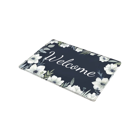 AUQ Welcome Mat,Non-Slip Indoor/Outdoor Door Mat,Absorbent Entryway Rug,Washable Floral Front Door Mat for Home