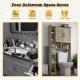 thumbnail image 6 of Over The Toilet Storage Cabinet, Farmhouse Storage Cabinet Over Toilet with 2 Barn Door & Toilet Paper Holder Stand，Home Space-Saving Toilet Rack, for Bathroom, Restroom, Laundry,Grey Oak, 6 of 13
