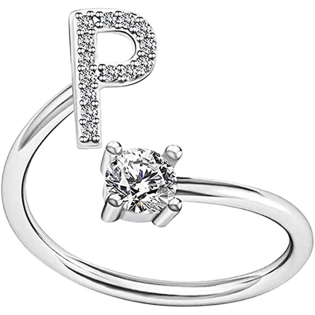 Letter Open Ring Adjustable Women Rings ,Adjustable Fashion Premium Letter Ring Suitable For Girlfriend And Wife P