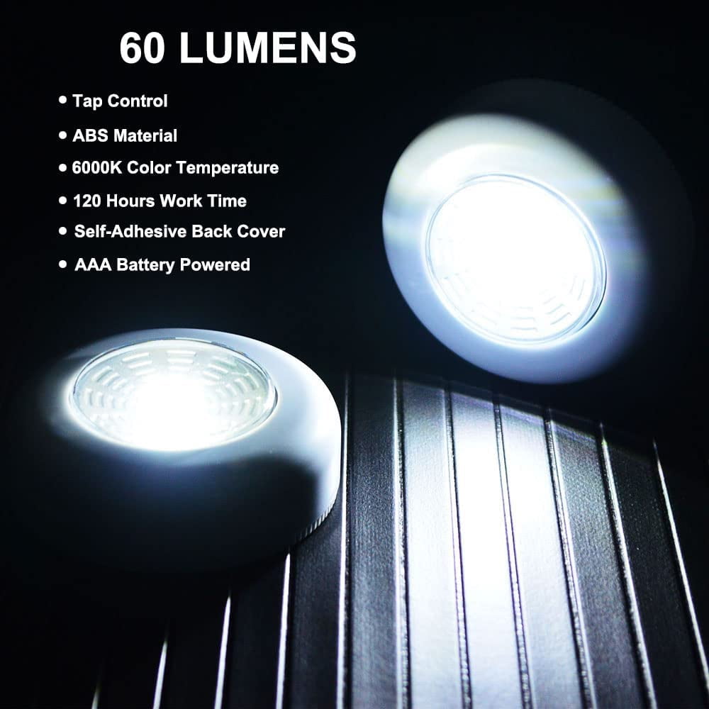 UMECORE Tap Light Push Light, 7 Pack Puck Lights Battery Operated Small Portable Night Light Wireless Stick Up Lights Multi-Purpose Battery Powered