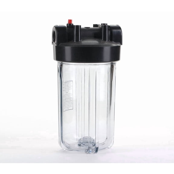 Hydronix HF45-10CLBK15 Water Filter Housing 10" Big Blue Size - 1.5" Ports, Clear Body