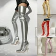 thumbnail image 2 of Women's Thigh High Boots Elasticity Heels Over The Knee Boots Side Zip Pointed Toe Fashion Sexy Winter Stiletto Knee High Boots, 2 of 8