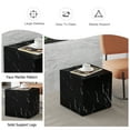 thumbnail image 5 of Gzxs Elegant Black Accent End Table | No Assembly Needed | Faux Marble Square Side Table Small Nightstand for Living Room | 15.75" L x 15.75" W x 15.75" H | Contemporary Home Furniture, 5 of 9