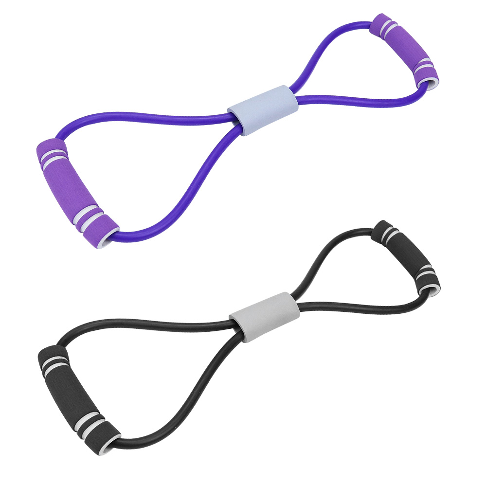 Yoga Resistance 8 Word Pull Rope Chest Expander Muscle Training (Black)