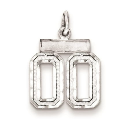 925 Sterling Silver Small Diamond-cut #00 Solid Charm Pendant