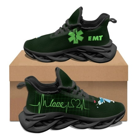 EMT EMS Paramedics Pattern Women s Male Autu Winter Soft Sneakers Non-slip Round Toe Casual Shoes Dirt Resistant Flats