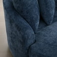 thumbnail image 5 of Tynzuro 59'' Oversized Round Barrel Accent Chair with 5 Pillows,Lounge Chair with Caster Wheels, Knitted Chenille, Blue, 5 of 12