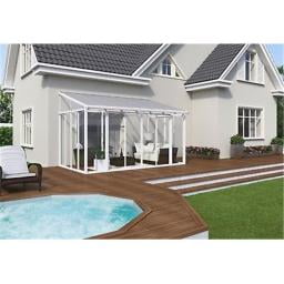 Patio Enclosures - SanRemo 10' x 18' Patio Enclosure - White with Screen Doors (6)