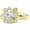 Yellow, variant on Elegant Lotus Flower Round Cut Diamond Wedding Engagement Ring For Women In 925 Sterling Silver 14K Rose Gold Plating