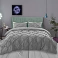 thumbnail image 1 of BedDecor 600 TC 3 Piece Pinch Pleated(Silver,Full/Queen) 100% Egyptian Cotton Base Duvet Set, 1 of 5